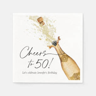 Cheers to 50th Birthday Personalized Paper Napkin