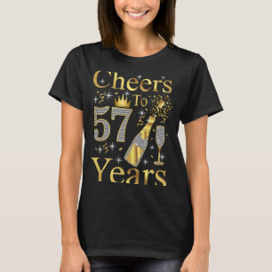 Cheers to 57 Years 1966 57th Birthday  Champagne W T-Shirt