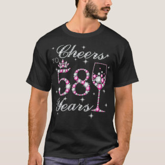 Cheers to 58 Years 58th Birthday Outfit, Born in 1 T-Shirt