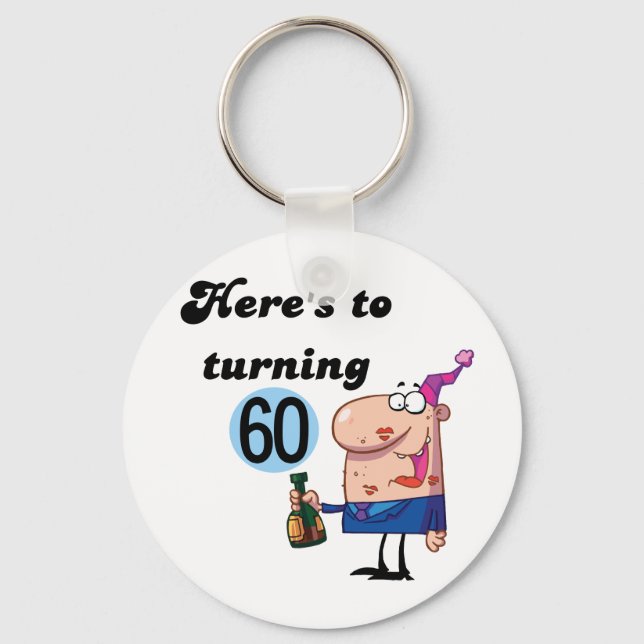 Cheers to 60 Birthday Tshirts and Gifts Keychain (Front)