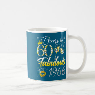 Cheers to 60 fabulous since 1966 60th birthday coffee mug