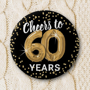 Cheers to 60 years   60th Birthday 2 Inch Round Button