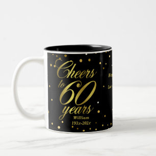 Cheers to 60 Years 60th Birthday Two-Tone Coffee Mug