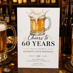 Cheers to 60 Years Birthday Invitation