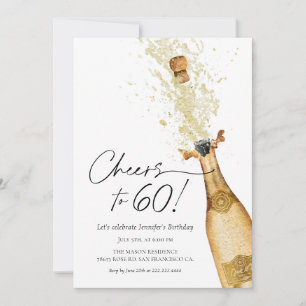Cheers to 60th Birthday Invitation
