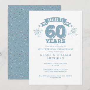 Cheers To 60th Wedding Anniversary Invitation