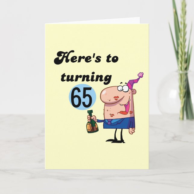 Cheers to 65 Birthday Tshirts and Gifts Card (Front)