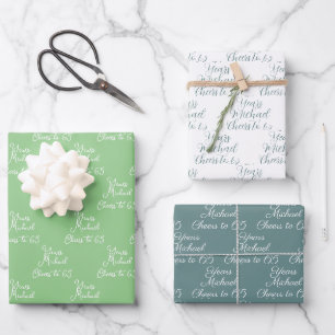 Cheers to 65 Years Spring Green 65th Birthday Wrapping Paper Sheet