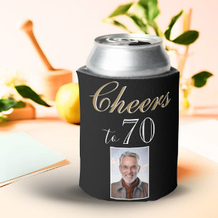 Cheers to 70 Photo 70th Birthday  Can Cooler