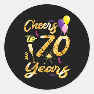 Cheers To 70 Years 1951 70th Birthday Gift Classic Round Sticker