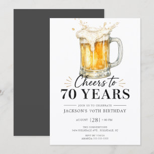 Cheers to 70 Years Birthday Invitation