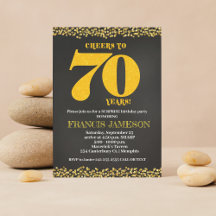 Cheers to 70 Years Seventieth 70th Birthday