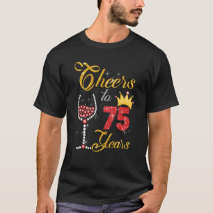 Cheers to 75 Years 1948 75th Birthday Wine Diamond T-Shirt