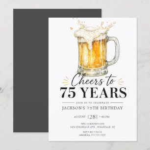 Cheers to 75 Years Birthday Invitation