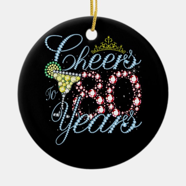 Cheers To 80 Years 80th Birthday 80 Years Old Bday Ceramic Ornament (Front)