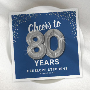 Cheers to 80 Years Adult Birthday Napkins