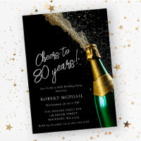 Cheers to 80 Years Champagne Bottle Birthday