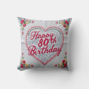 Cheers to 80 Years” Throw Pillow: Celebrate  Pillow
