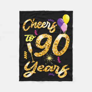 Cheers To 90 Years 1931 90th Birthday Celebration  Fleece Blanket