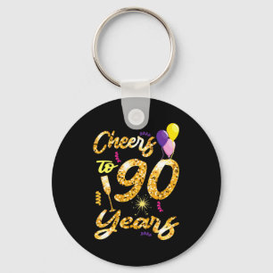 Cheers To 90 Years 1931 90th Birthday Celebration  Keychain