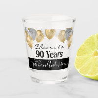 Cheers to 90 Years Personalized Birthday Shot Glas