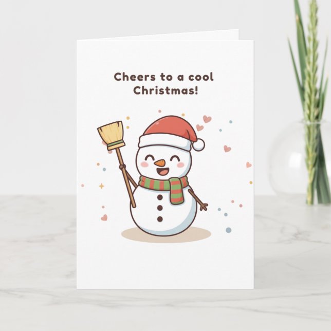Cheers to a Cool Christmas Snowman Card (Front)