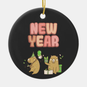 Cheers to a Fresh Start! Ceramic Ornament