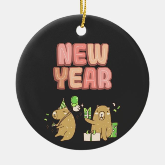 Cheers to a Fresh Start! Ceramic Ornament (Front)