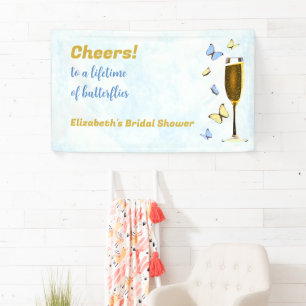 Cheers To A Lifetime Of Butterflies Bridal Shower Banner