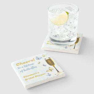 Cheers To A Lifetime Of Butterflies Bridal Shower Stone Coaster