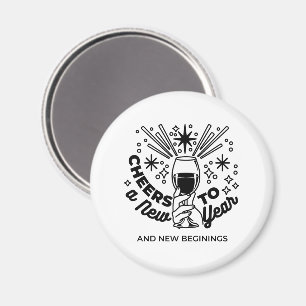 Cheers to a New Year Celebration Design Magnet