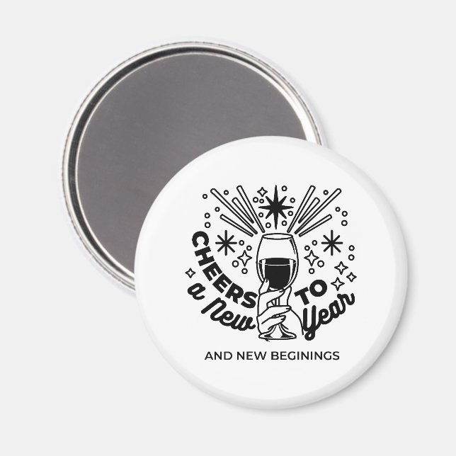 Cheers to a New Year Celebration Design Magnet (Front/Back)