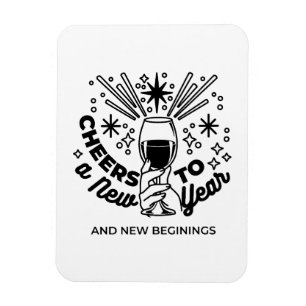 Cheers to a New Year Celebration Design Magnet