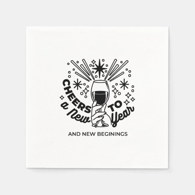 Cheers to a New Year Celebration Design Napkin (Front)