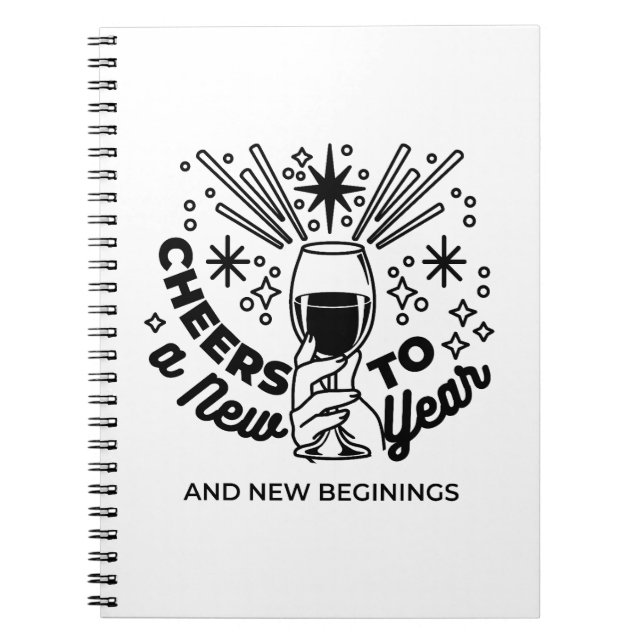 Cheers to a New Year Celebration Design Notebook (Front)