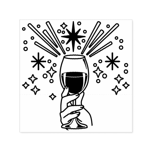 Cheers to a New Year Celebration Design Self-inking Stamp (Design)