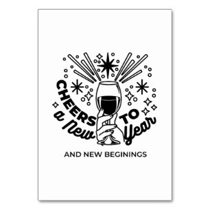 Cheers to a New Year Celebration Design Table Number