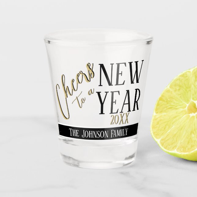 Cheers To A New Year - Customize (Any Event) Shot Glass (Front)