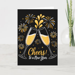 Cheers To A New Year Eve Party Countdown Happy New Card
