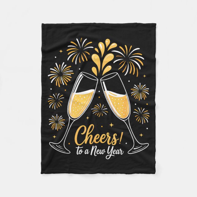 Cheers To A New Year Eve Party Countdown Happy New Fleece Blanket (Front)