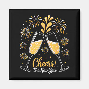 Cheers To A New Year Eve Party Countdown Happy New Magnet