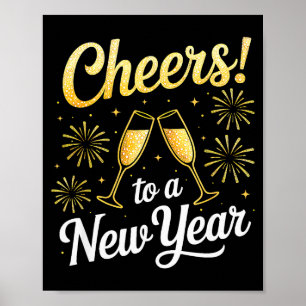 Cheers To A New Year Eve Party Countdown Happy New Poster
