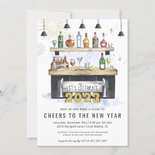 Cheers to a New Year Holiday Cocktail Party Invitation