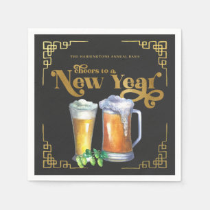 Cheers to a New Year   Hoppy Beer Napkin