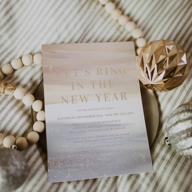 Cheers to a New Year | Sparkling Champagne  Invitation (Creator Uploaded)