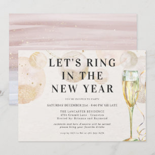Cheers to a New Year   Sparkling Champagne  Invitation