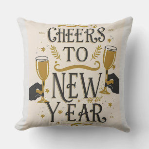 Cheers to a new year throw pillow