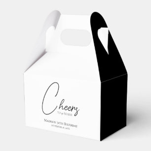 Cheers To Any Age 30th Black & White Birthday Favor Box