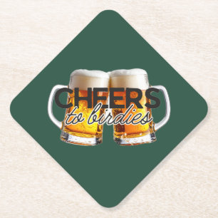 Cheers To Birdies   Golf Course Restaurants Bars Paper Coaster