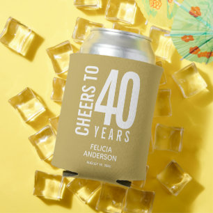 Cheers to Birthday Years Gold Can Cooler